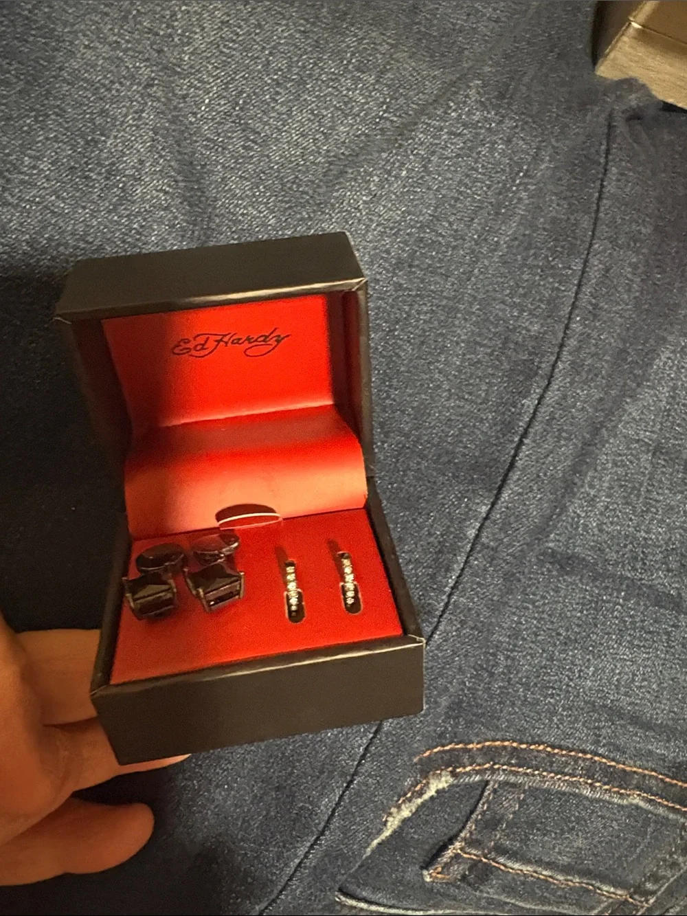 Men's Black Cufflinks and Studs Set – Polished Formal Accessories